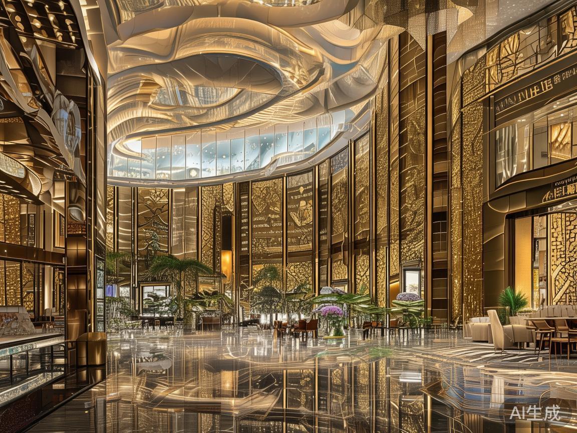 澳门皇家赌场的建筑设计融合了现代与东方元素，彰显出